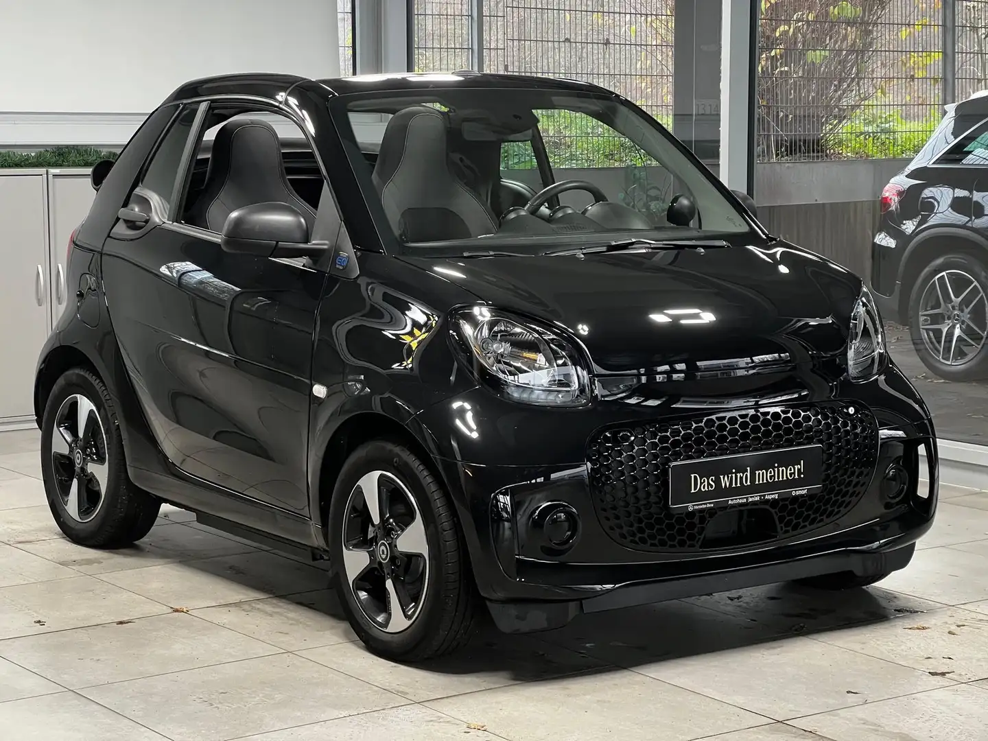 smart forTwo fortwo cabrio EQ Passion 22kW-BORDLADER+KLIMA+SZ Schwarz - 2