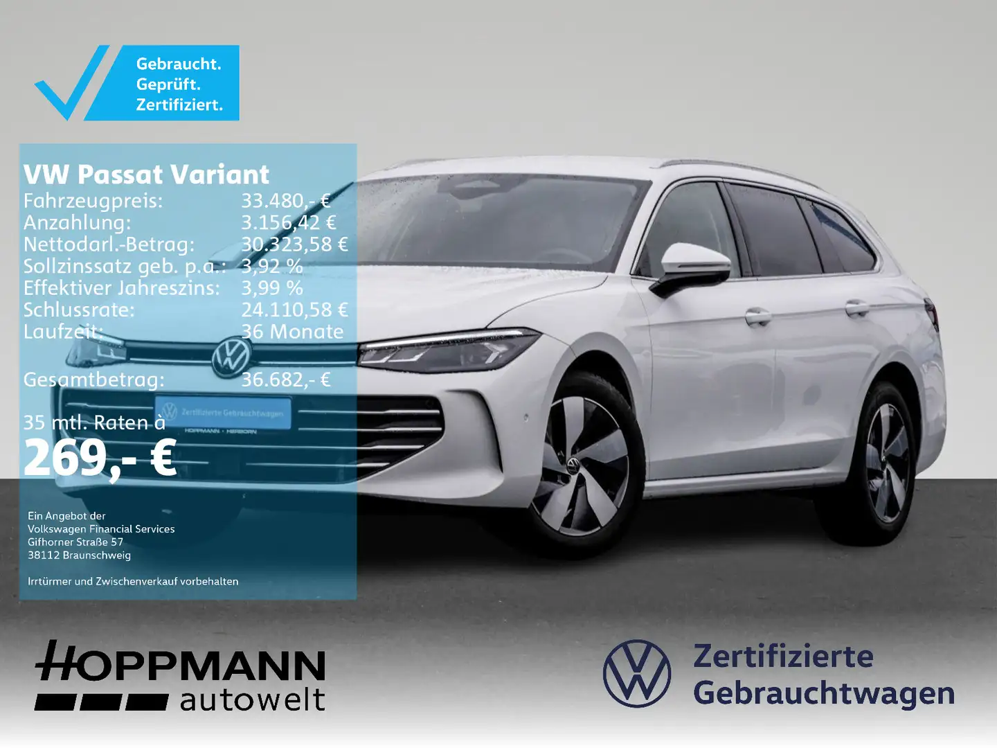 Volkswagen Passat Variant 1.5 eTSI NAVI ACC LED Weiß - 1
