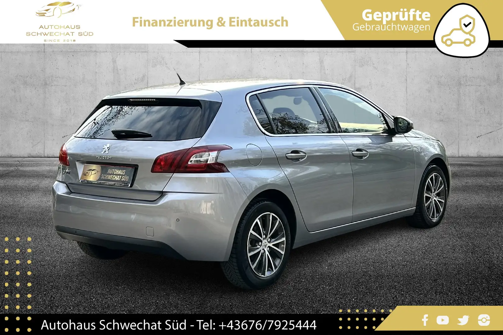 Peugeot 308 1,2 PureTech Active S&S // AUTOMATIK // 1.BESITZ Grau - 2