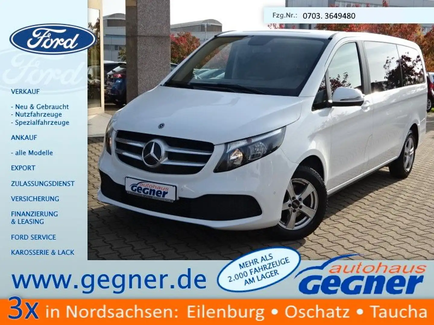 Mercedes-Benz V 220 d lang 163PS Autm. RISE Navi Park-Assist Weiß - 1