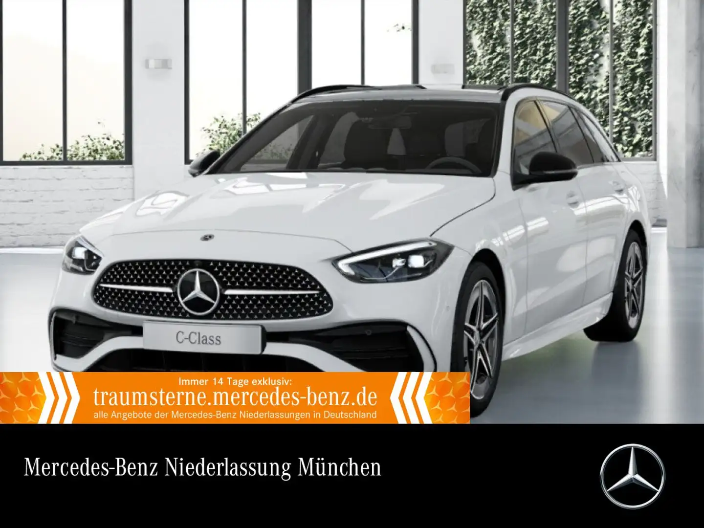 Mercedes-Benz C 300 e T AMG+NIGHT+PANO+360+AHK+LED+TOTW+KEYLESS Weiß - 1