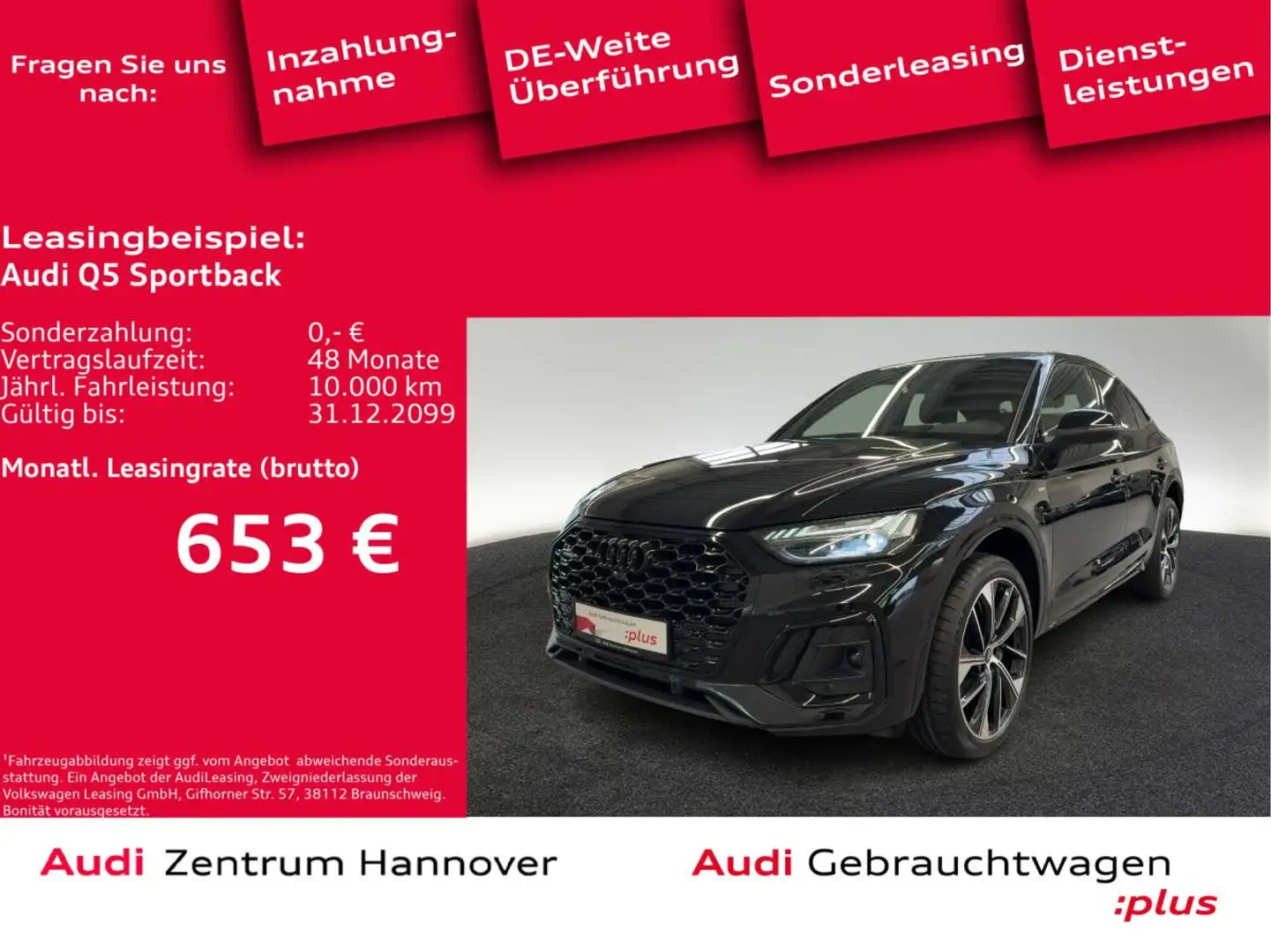 Audi Q5 Sportback 50 TDI qu. S line edition Matrix AHK B&O Schwarz - 1