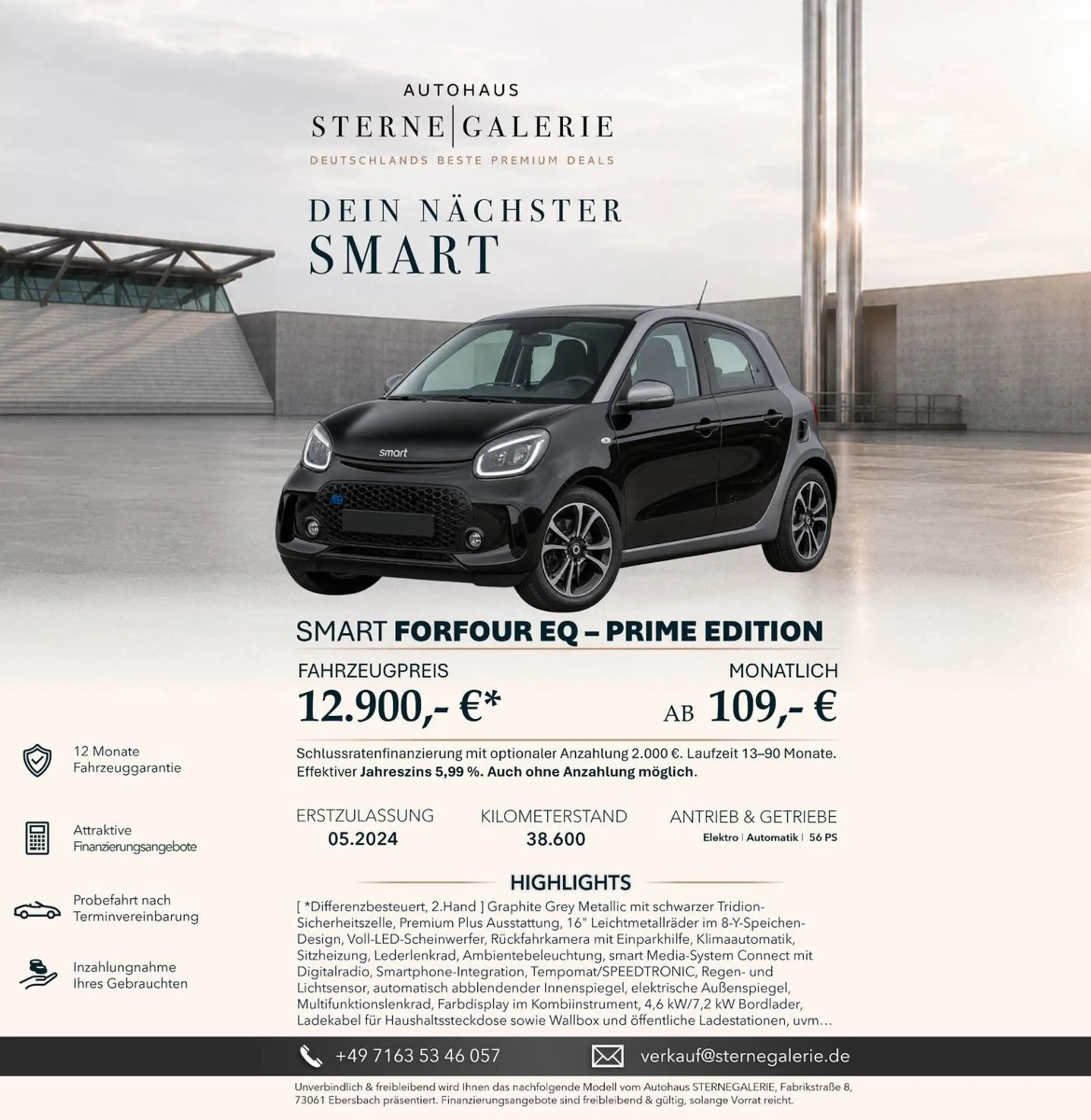 smart forFour EQ/RÜCKFAHRKAMERA/SITZHEIZ/TEMOMAT