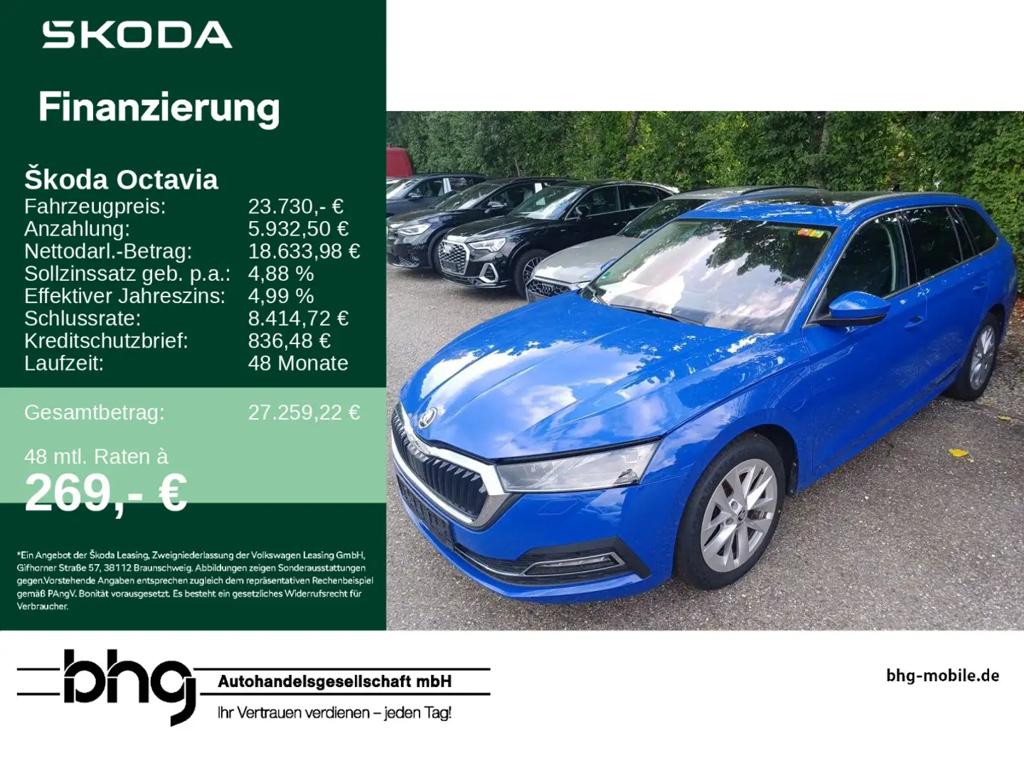 Skoda Octavia Combi 1.4 TSI iV DSG Style Blau - 1
