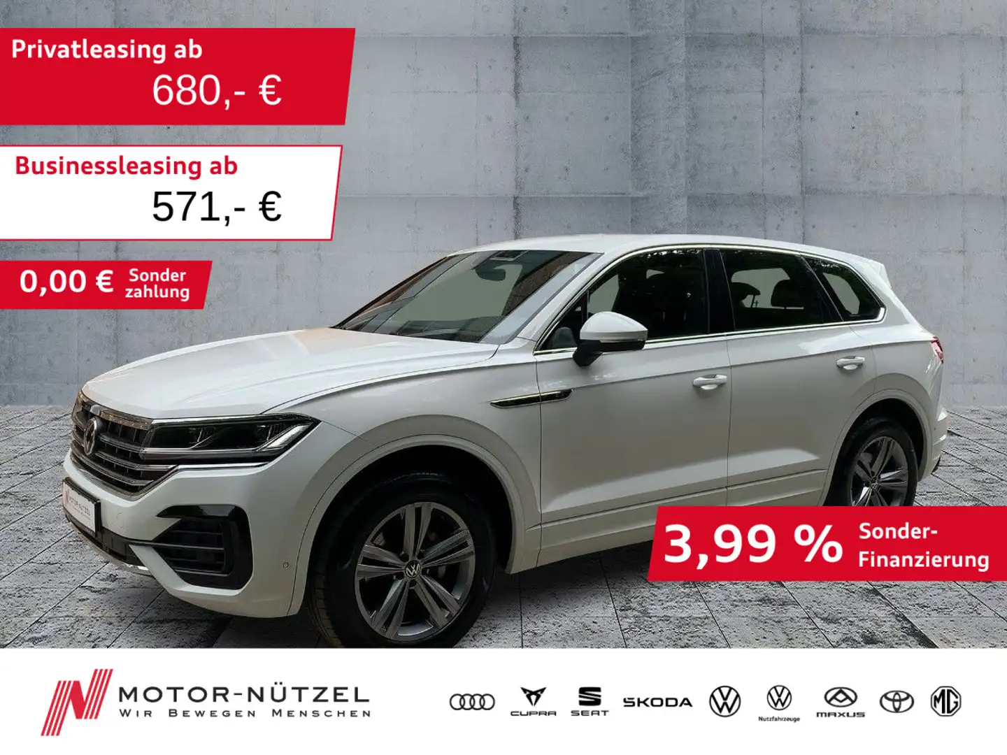 Volkswagen Touareg 3.0 TDI 4M R-LINE LED+NAVI+AHK+ACC+RFK Weiß - 1