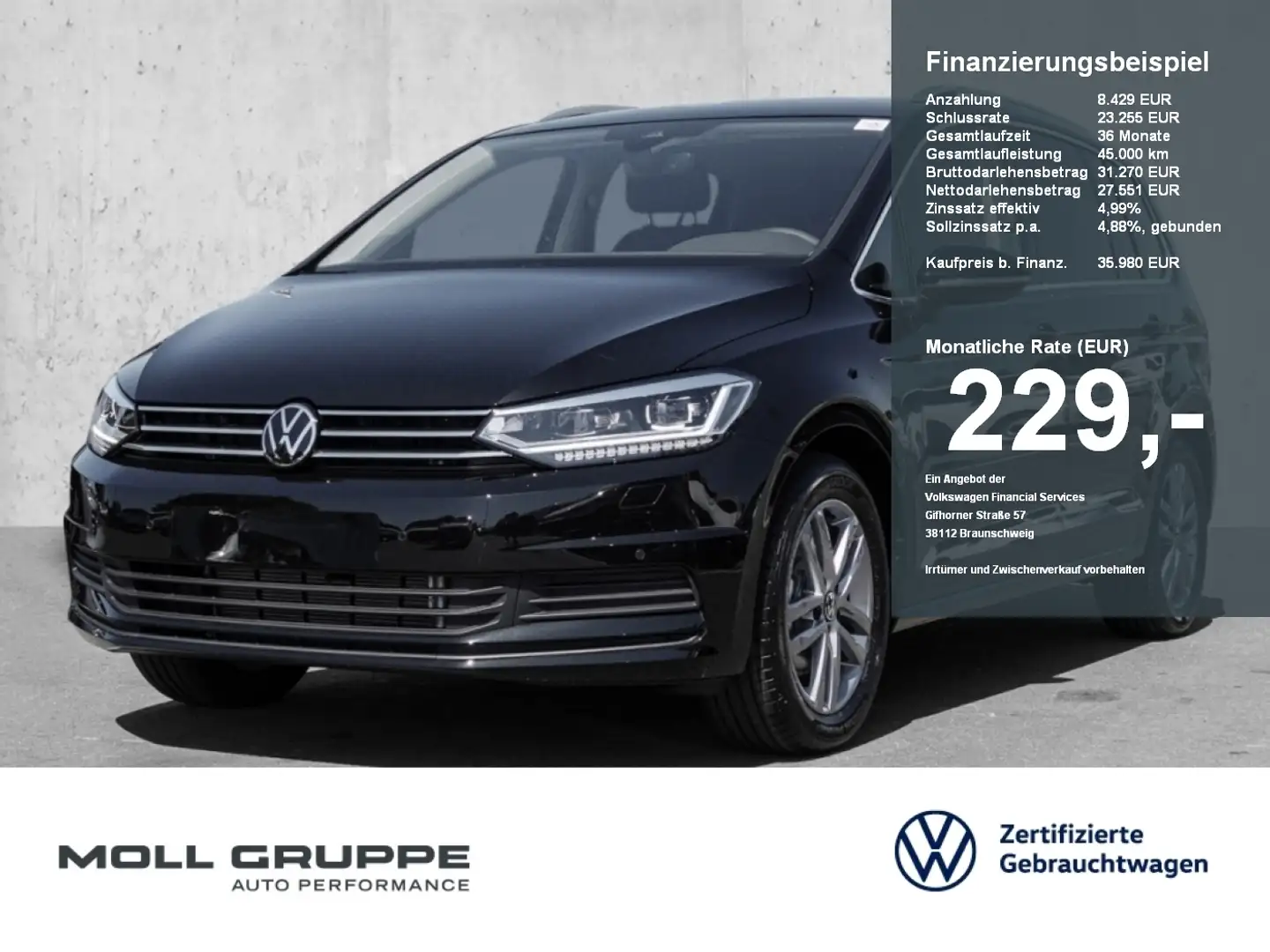 Volkswagen Touran 1.5 TSI DSG Comfortline 7-Sitzer NAVI LM EASY OPEN Nero - 1