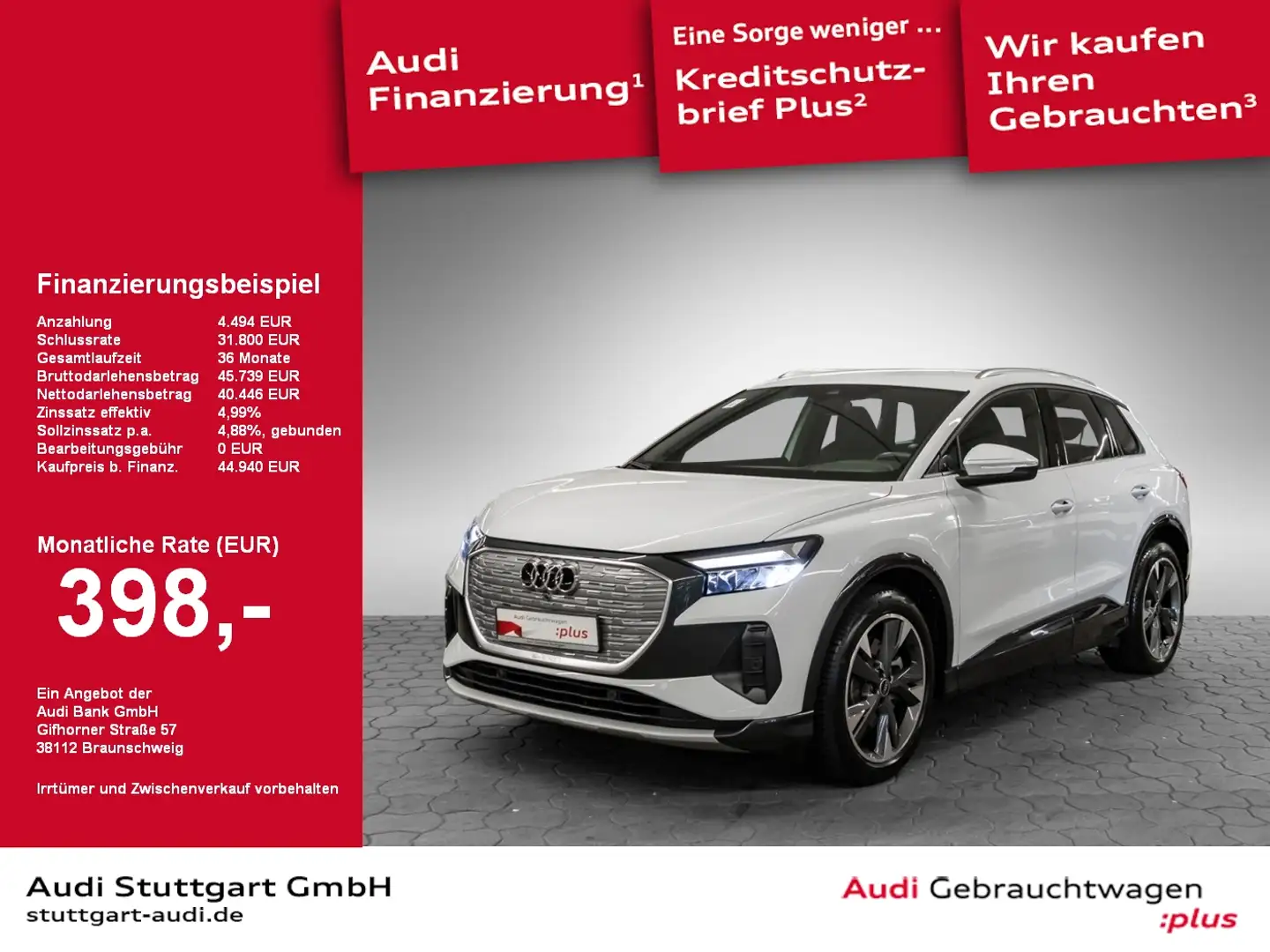 Audi Q4 e-tron Q4 50 e-tron quattro S line AR-HeadUp virtCo FOD Weiß - 1