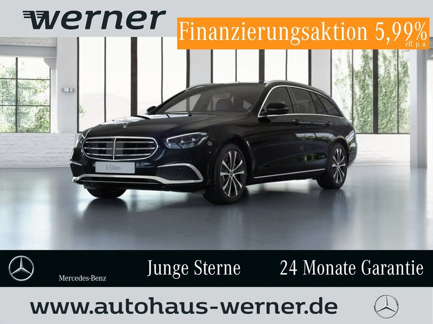 Mercedes-Benz E 220 Td 4M EXCLUSIVE AHK PANOR FAP 360° BURMEST Schwarz - 1