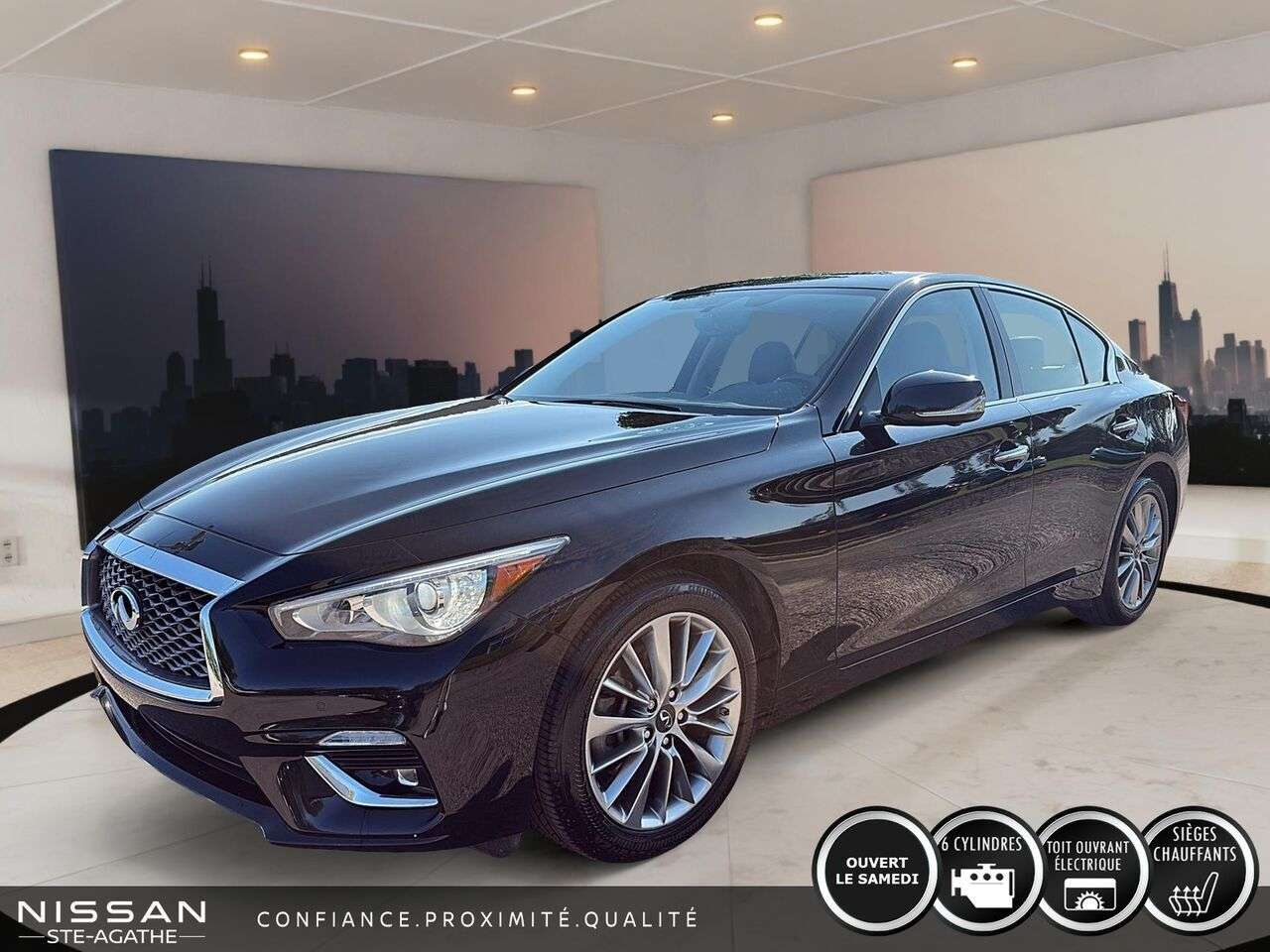 2024 Infiniti Q50 LUXE TOIT AWD CARPLAY Finition Luxe, toit