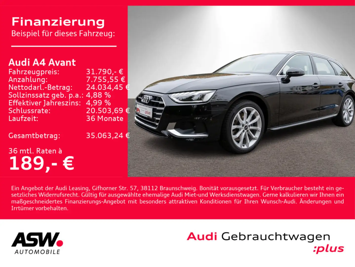 Audi A4 Advanced 35TFSI Stroni Navi LED RFK ACC Schwarz - 1