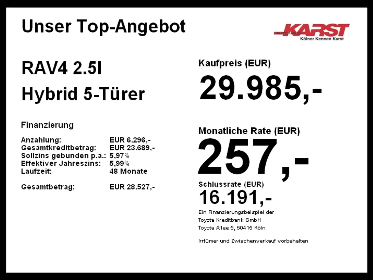 Toyota RAV 4 RAV4 2.5l Hybrid 5-Türer Kamera BSM PDC v+h TOP Argent - 2