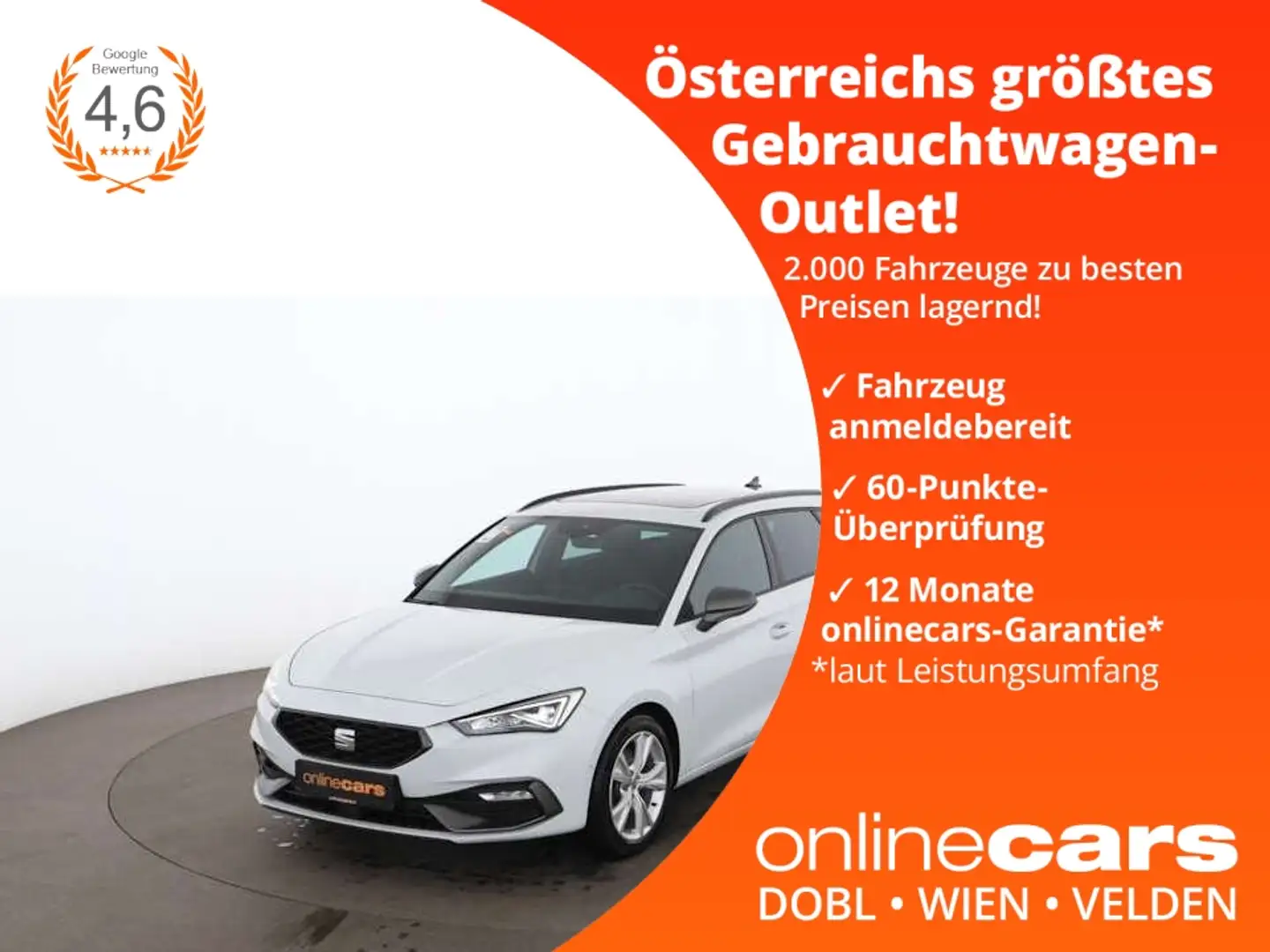 SEAT Leon ST 2.0 TDI FR Aut LED SKY RADAR NAVI LEDER Biały - 1