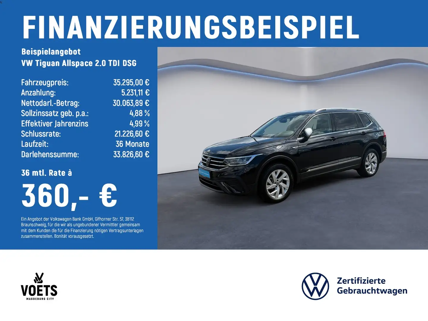 Volkswagen Tiguan Allspace 2.0 TDI DSG Life DSG+AHK+NAVI+LED+ACC Schwarz - 2