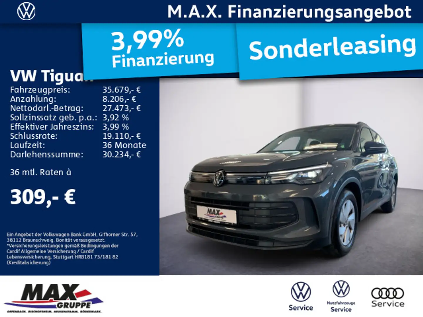 Volkswagen Tiguan 2.0 TDI +LED+KAMERA+AHK+NAVI+DCP+SITZHZG+ Gris - 1