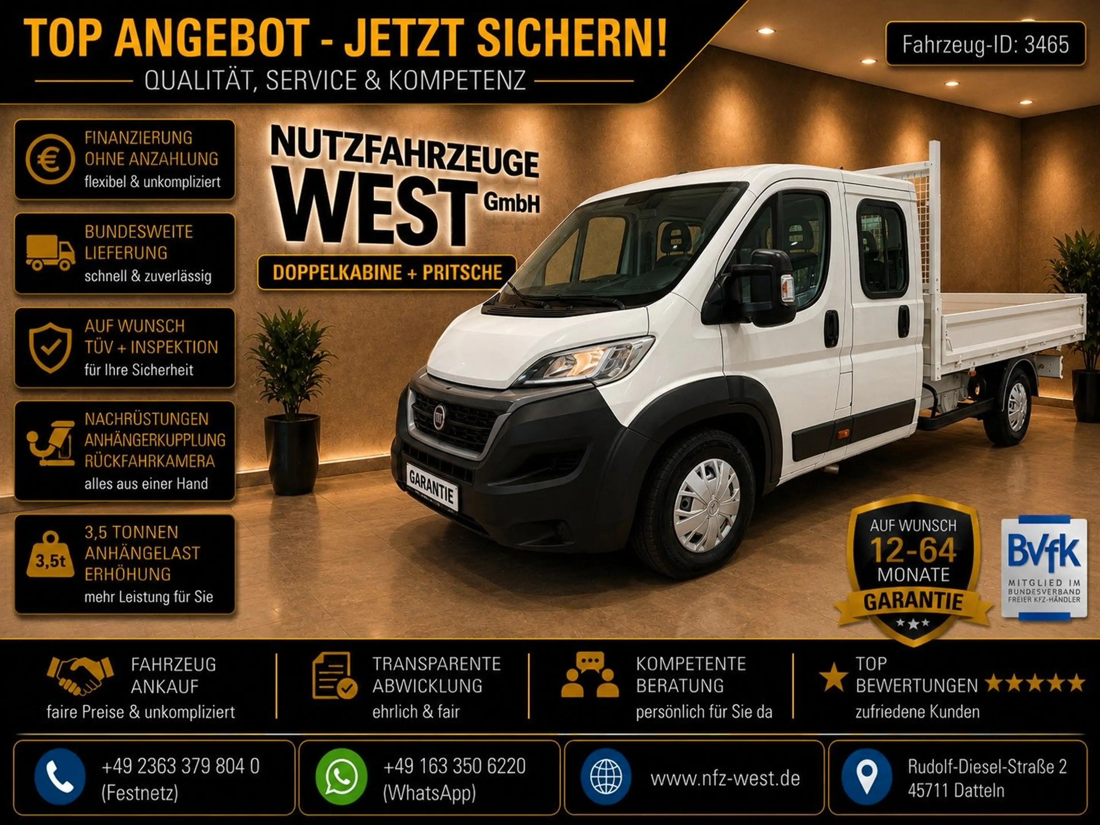Citroen Jumper DoKa Maxi Pritsche=3.4M*7-Sitzer*Garantie
