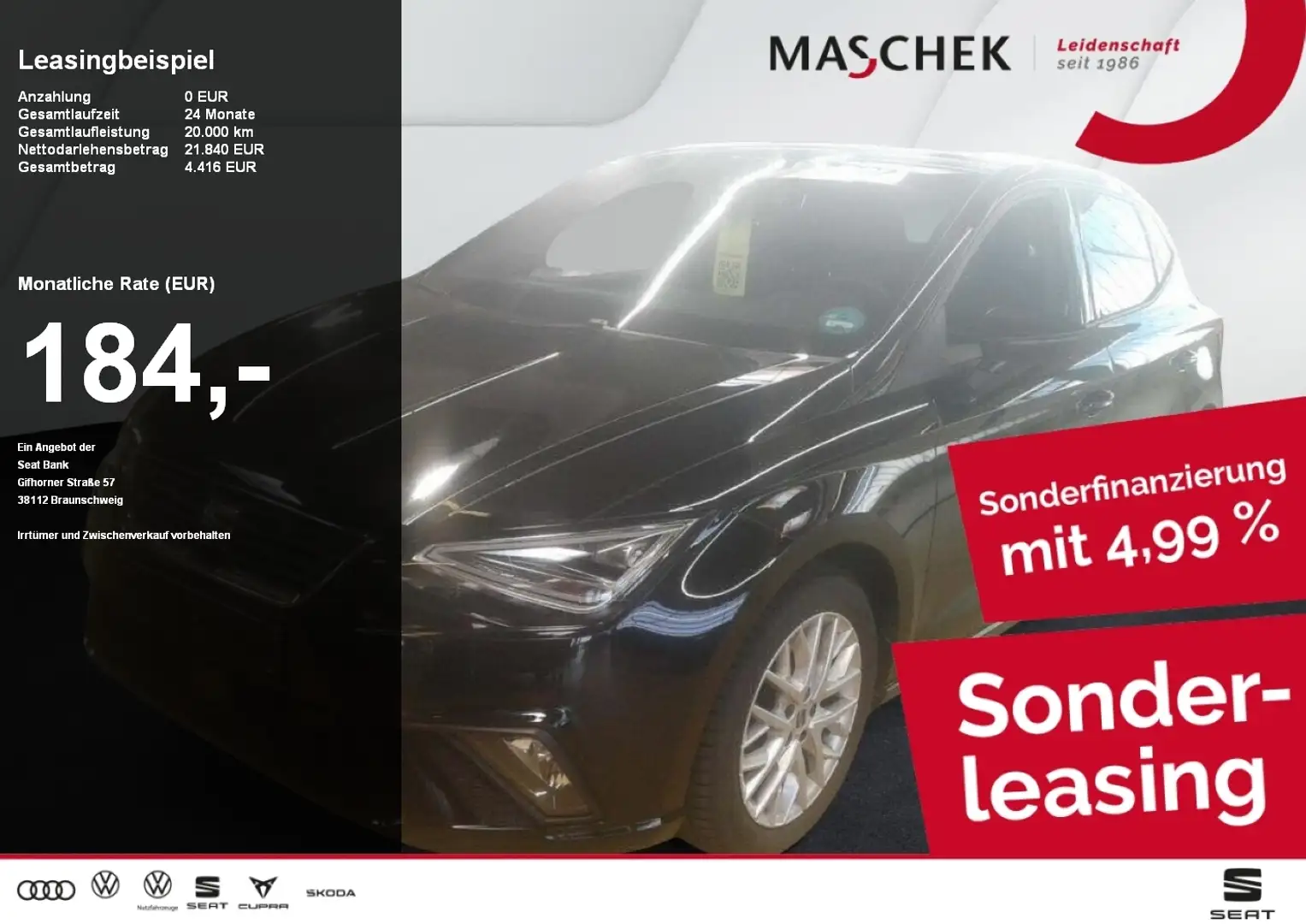 SEAT Ibiza FR 1.0 TSI DSG Navi RearView SmartLink Keyless Schwarz - 1