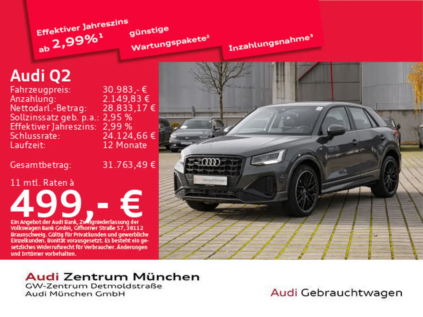 Audi Q2 35 TDI qu. S tronic S line Virtual/Navi Grau - 1