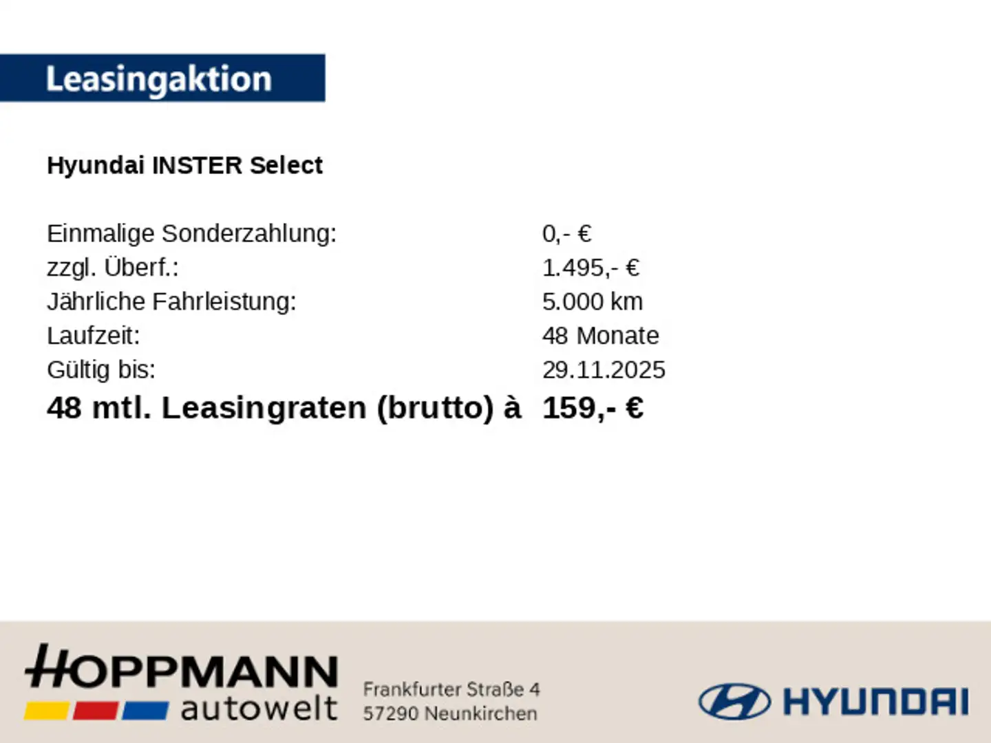 Hyundai Inster Select 42 kWh Automatik|57290 Neunkirchen Beige - 2