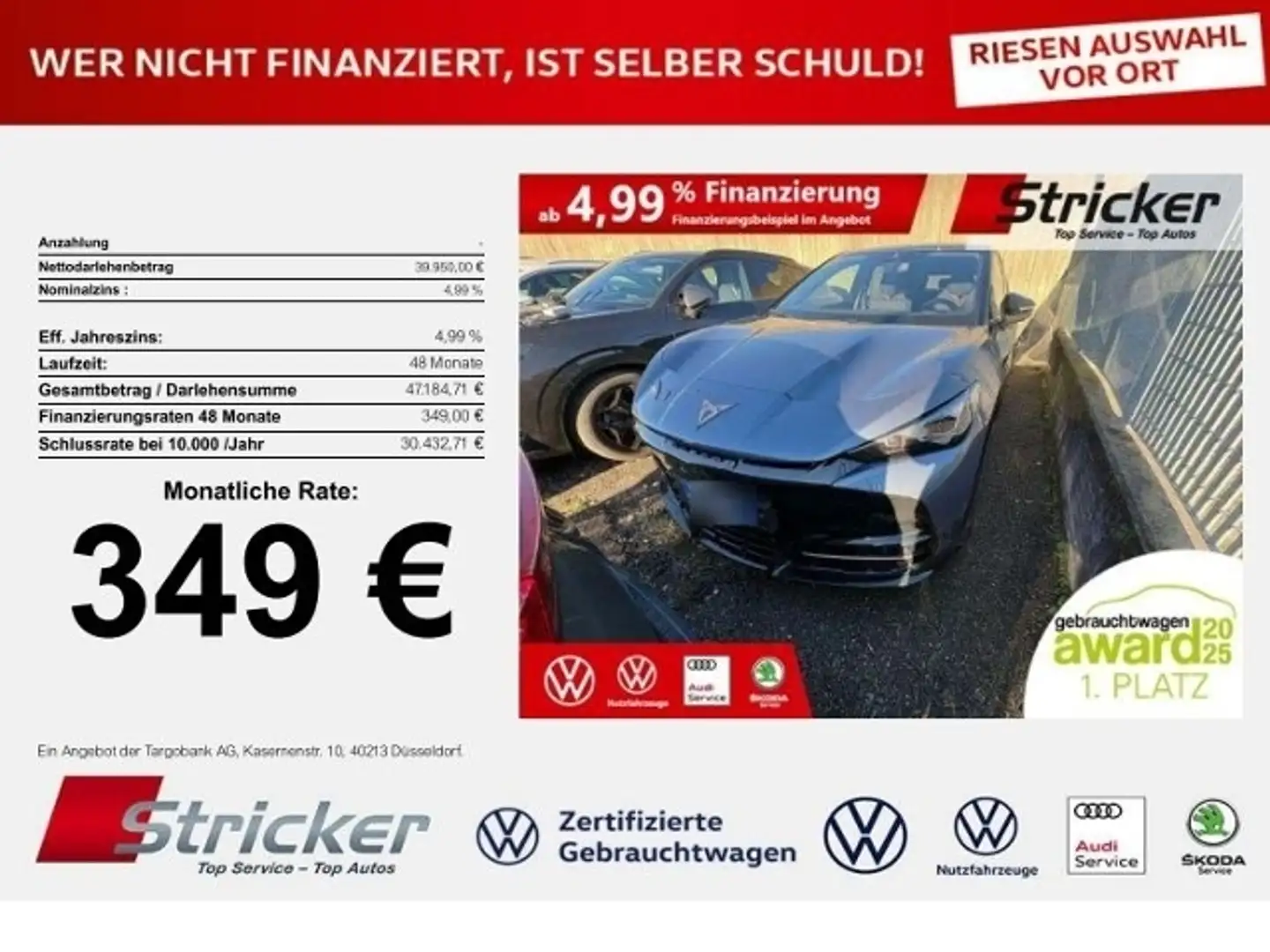 CUPRA Tavascan VZ 250/77 349,-ohne Anzahlung Pano Wärmepumpe Bleu - 1