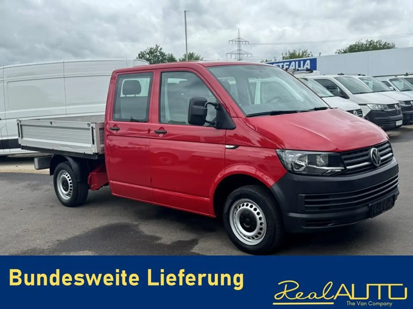 Volkswagen T6 Transporter Doka/Pritsche 2.0TDI LR AHK Rot - 1