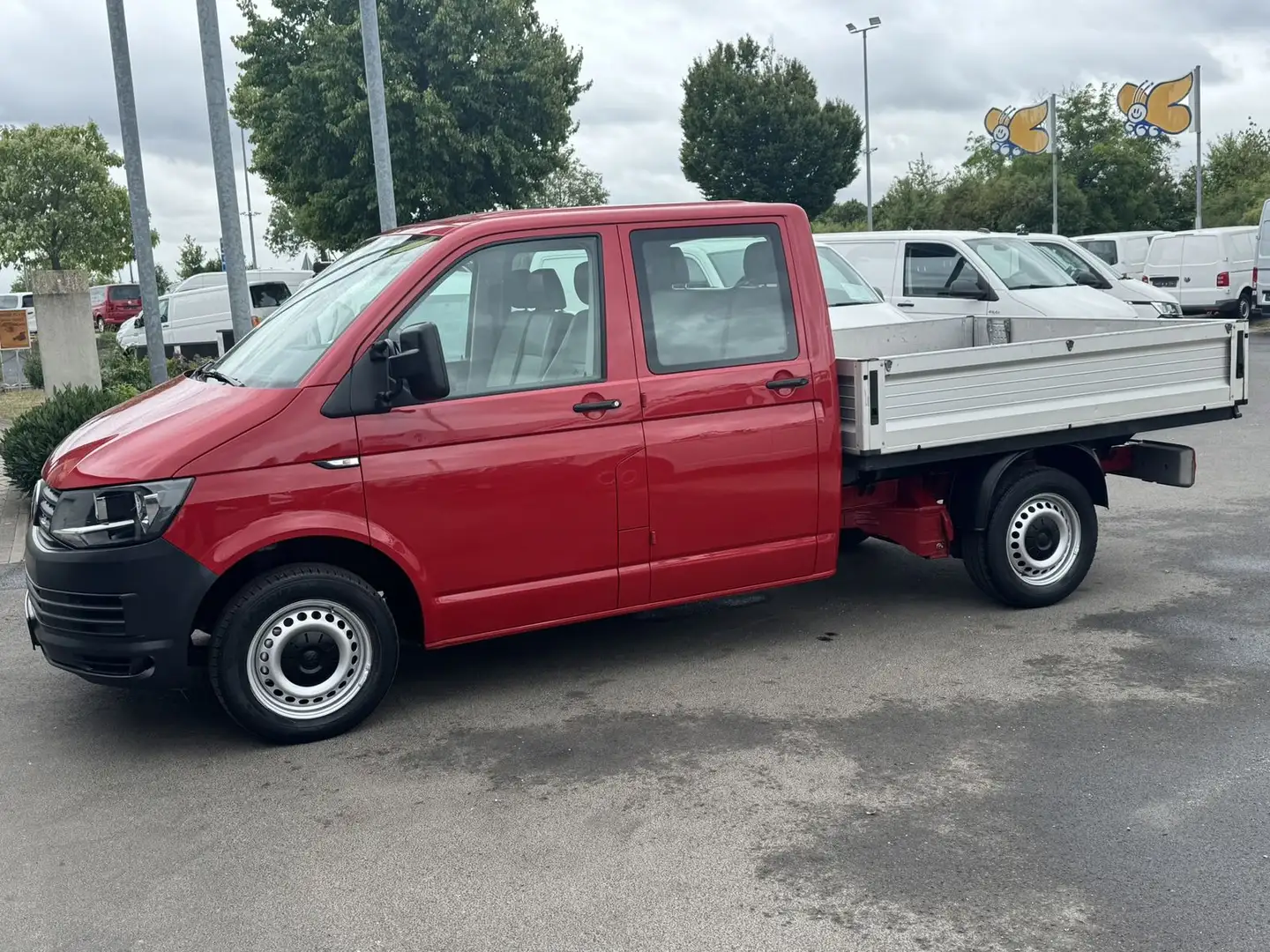 Volkswagen T6 Transporter Doka/Pritsche 2.0TDI LR AHK Rot - 2