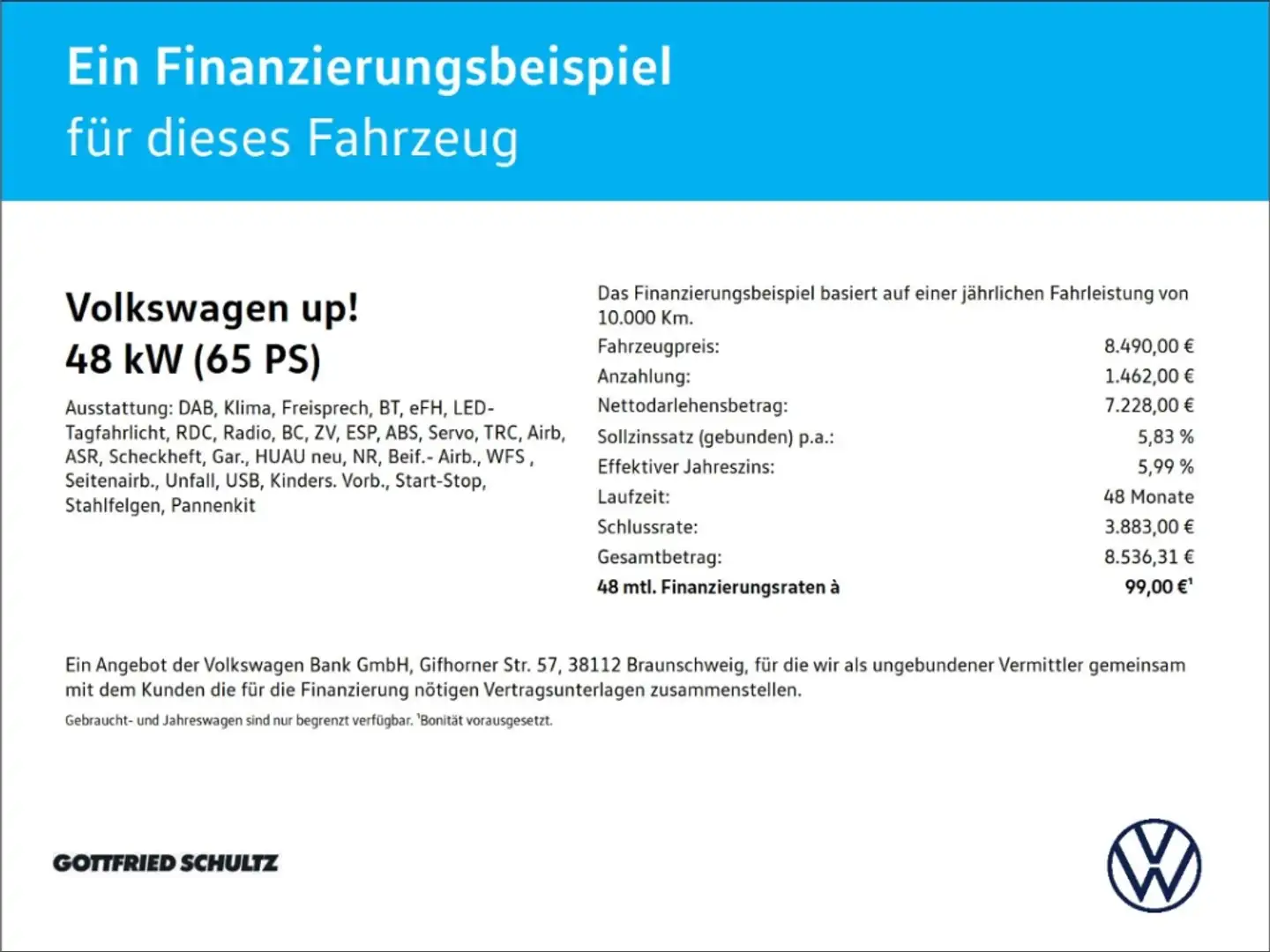 Volkswagen up! 1.0 Klimaanlage LED-Tagfahrlicht Blanc - 2