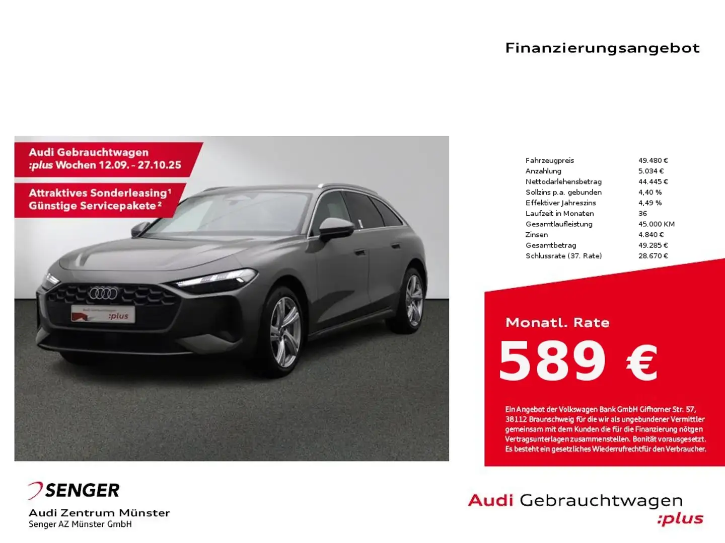 Audi A5 Avant 2.0 TFSI MMI Matrix AHK Digi-Cockpit Grau - 1