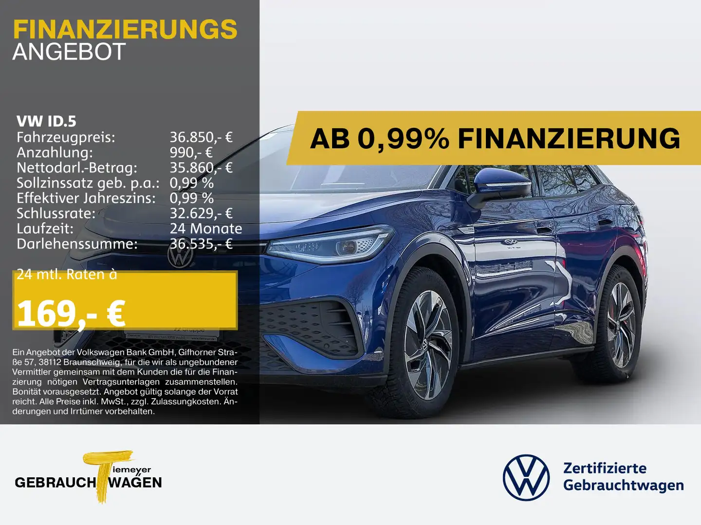 Volkswagen ID.5 PRO UPE65 PANO KAMERA NAVI Blau - 1