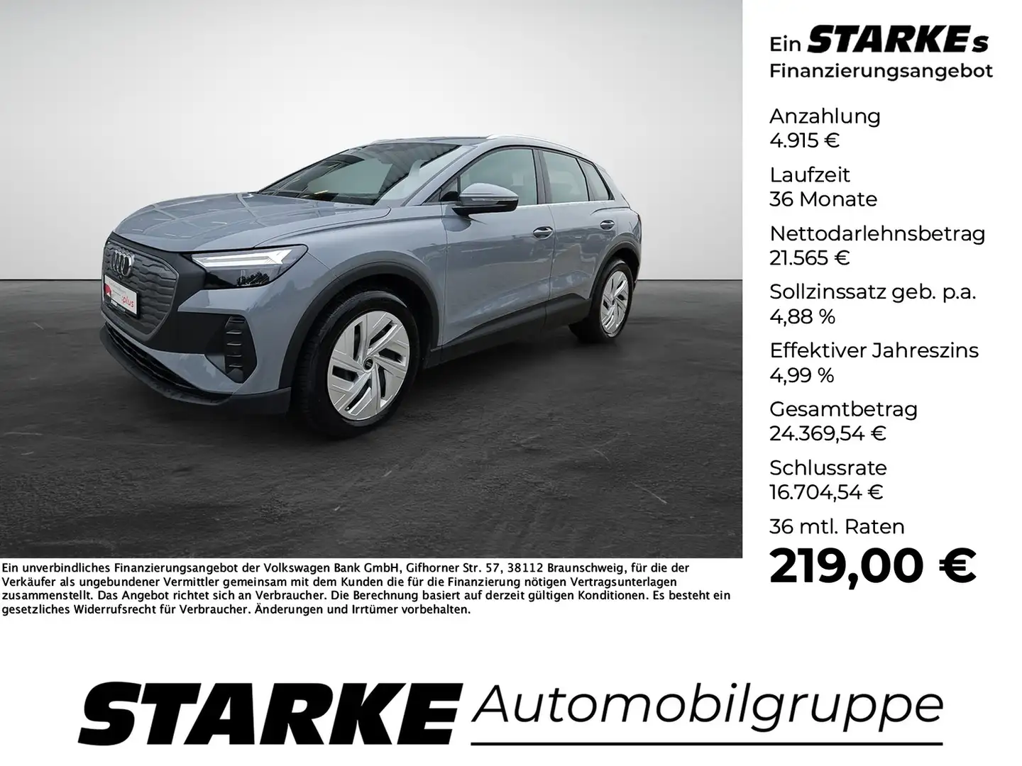 Audi Q4 e-tron 35 Klima-Paket Navi VirtualCP LED Standklimatis... Szary - 1