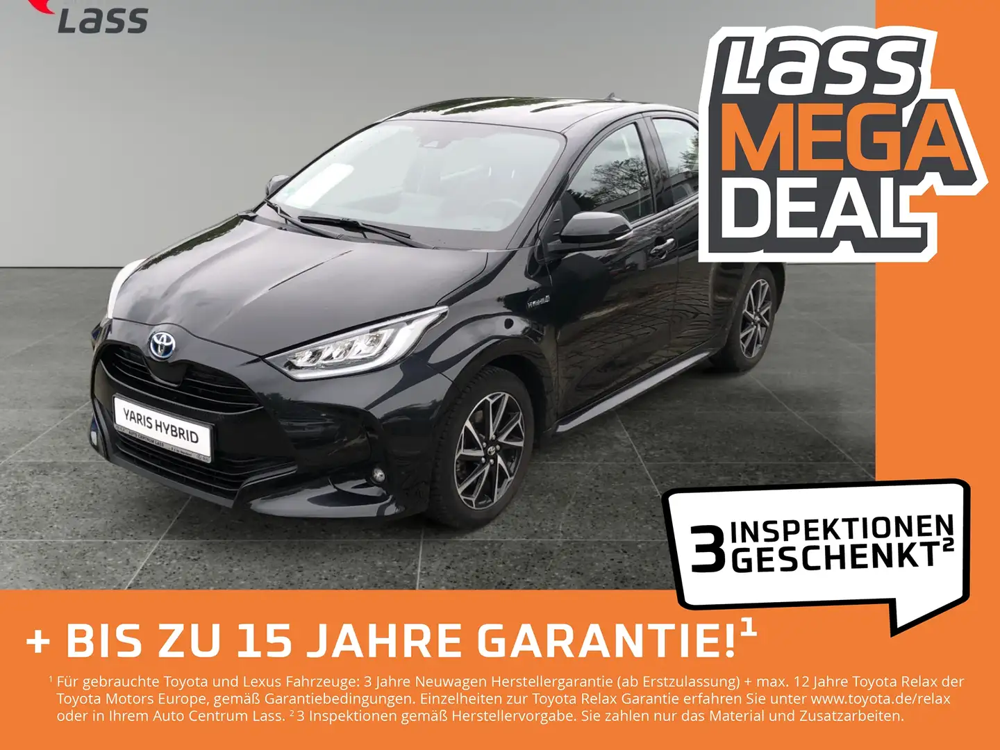 Toyota Yaris 1.5 Hybrid Club +Allwetter+Carplay+Navi! Black - 1