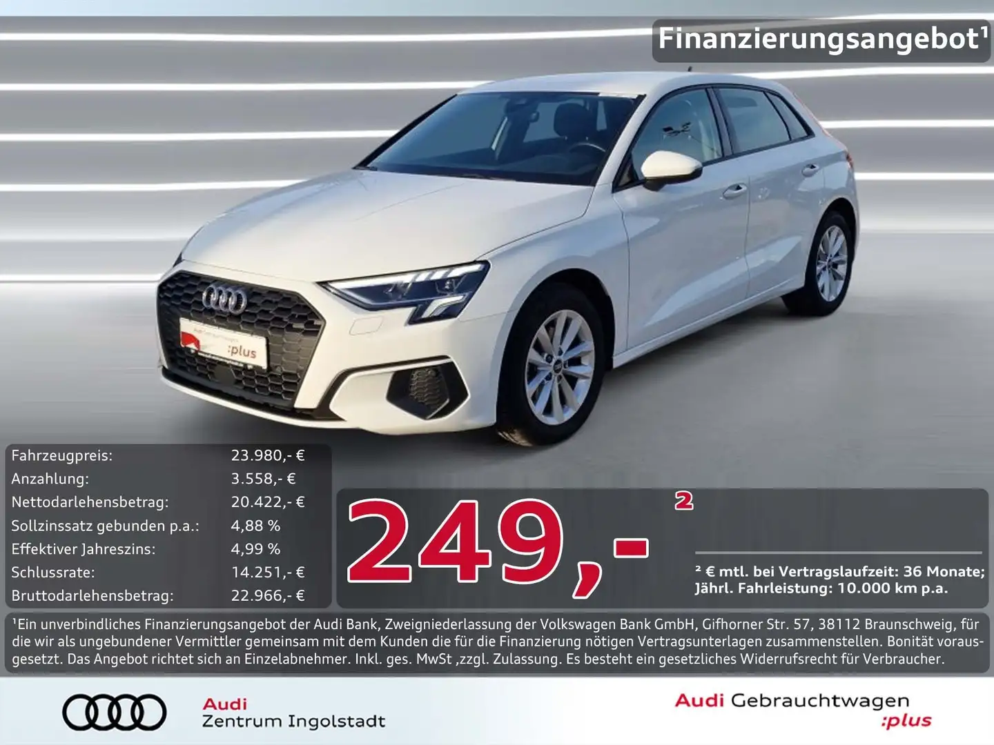 Audi A3 Sportback 35 TFSI LED NAVI virtual+ smartphone Weiß - 1