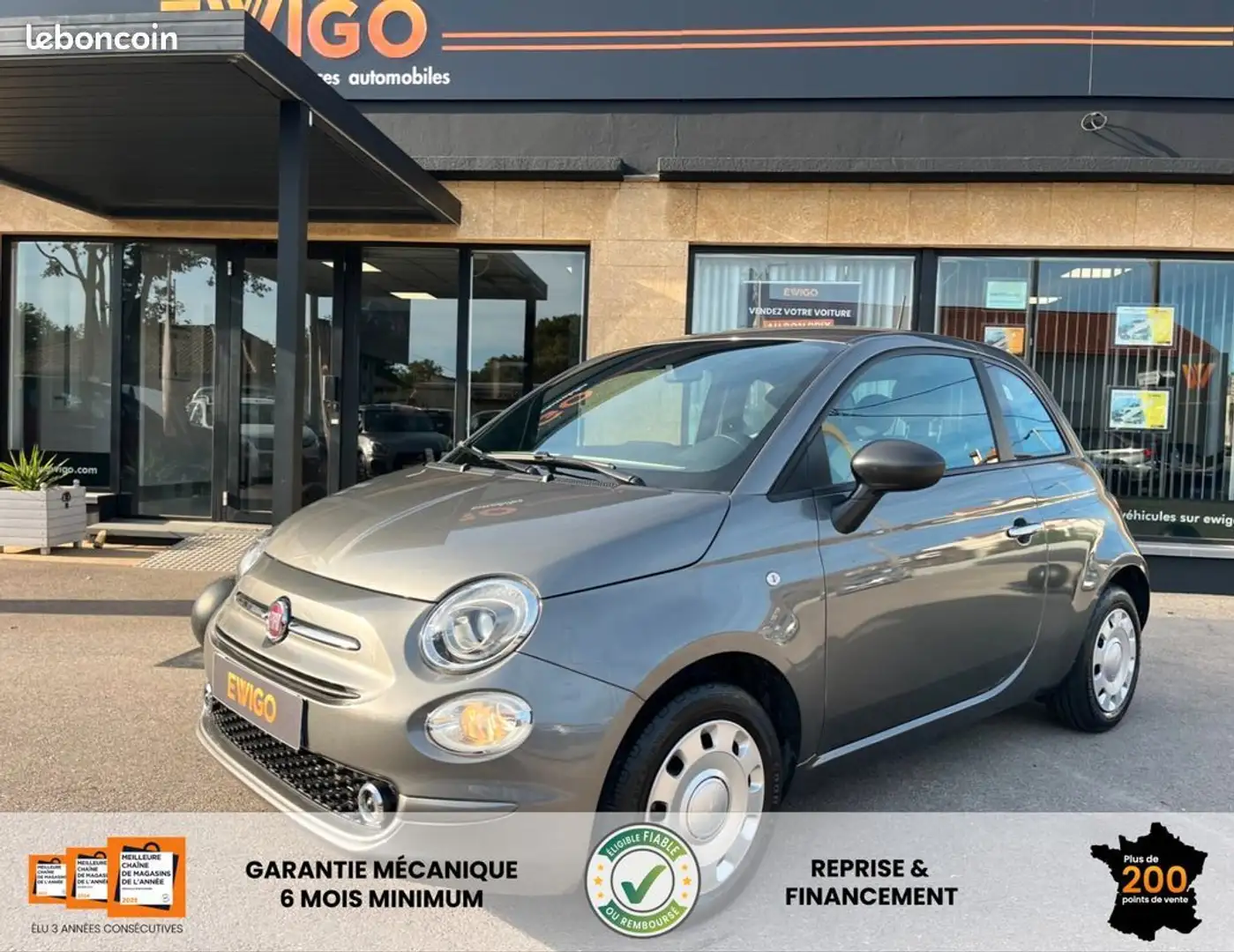 Fiat 500 1.0 70ch bsg s&s pack confort- apple carplay radar de recul Grau - 1