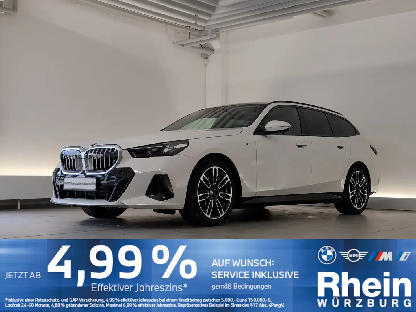 BMW 520 d Touring M Sportpaket AHK/HiFi/Pano/DAB Weiß - 1