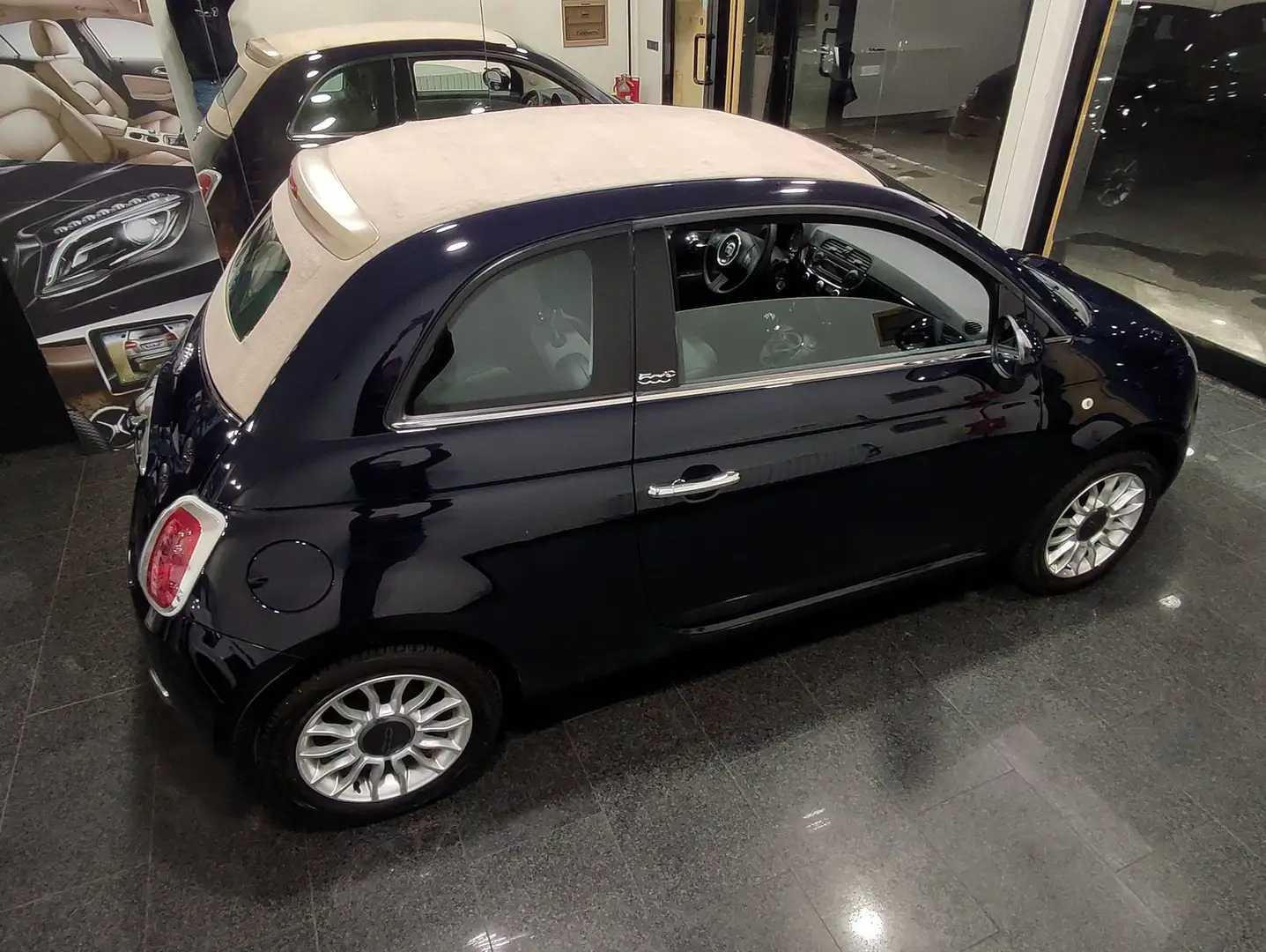 Fiat 500C 1.2 Lounge 69cv Blu Capote Beige Blauw - 2