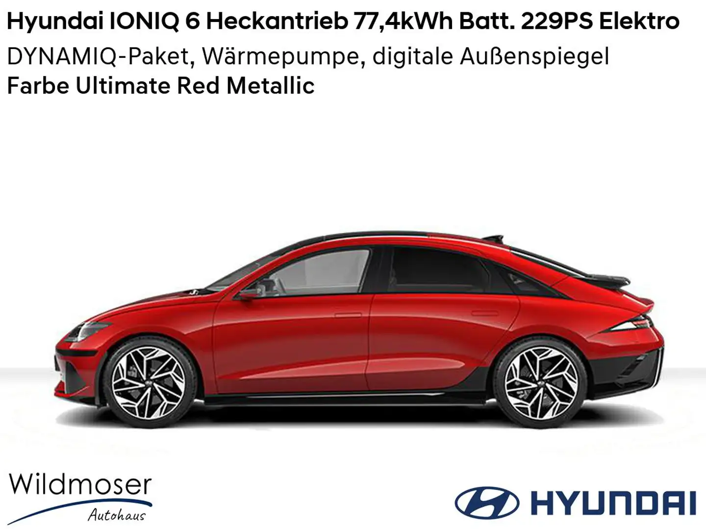 Hyundai IONIQ 6 ⚡ Heckantrieb 77,4kWh Batt. 229PS Elektro ⏱ Sofort Rot - 2