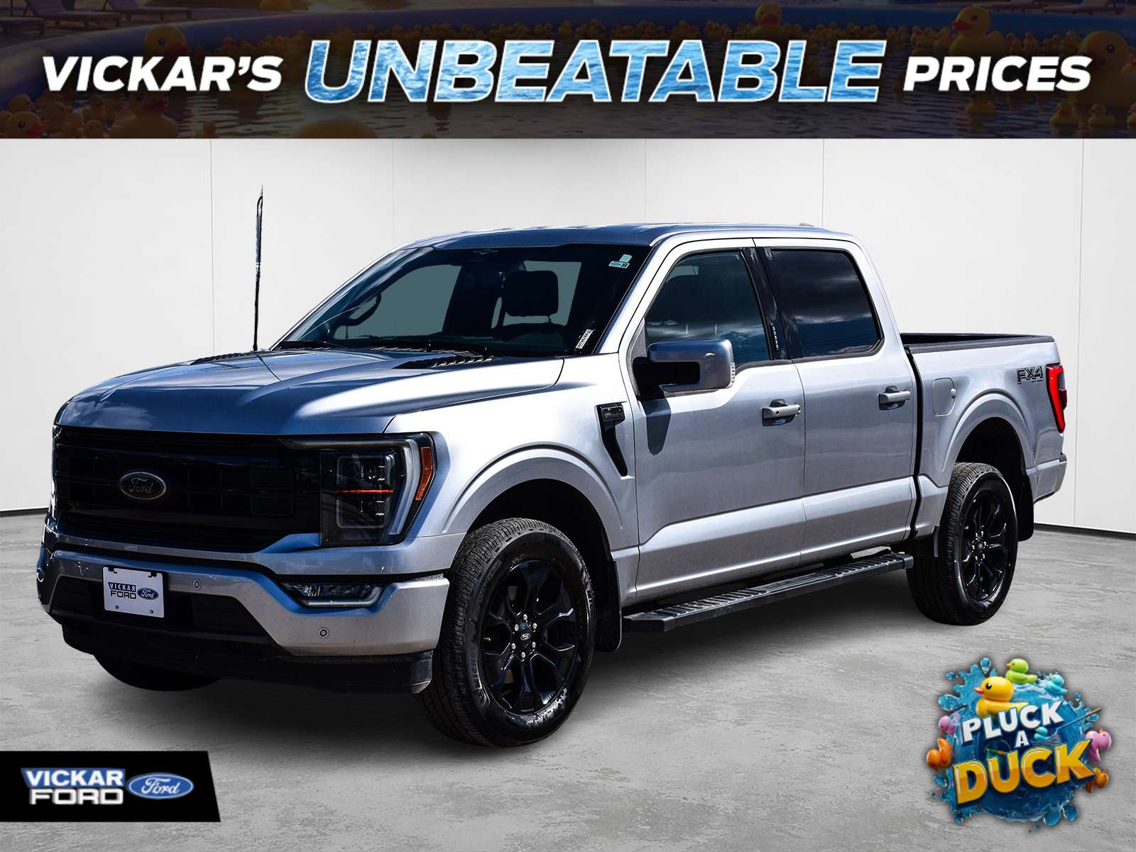 Silver 2023 Ford F-150 Pickup Truck Four-Wheel Drive Automatic