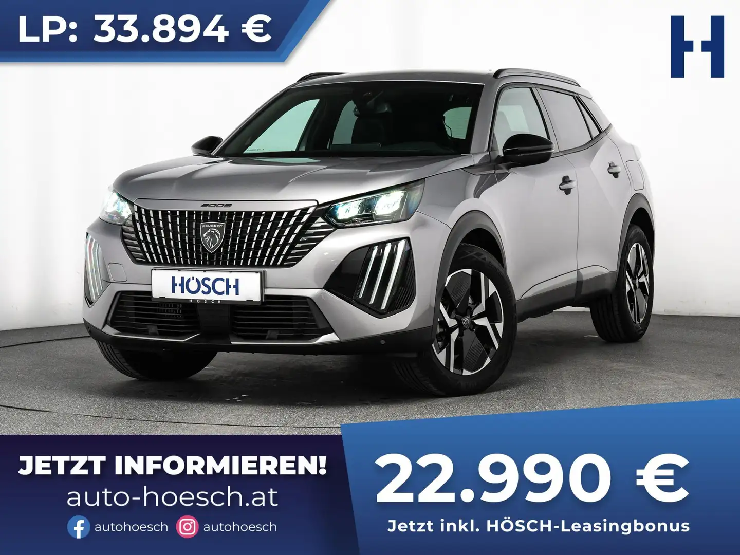 Peugeot 2008 Hybrid 136 Aut. Allure LED CARPLAY MEGAPREIS Grau - 1