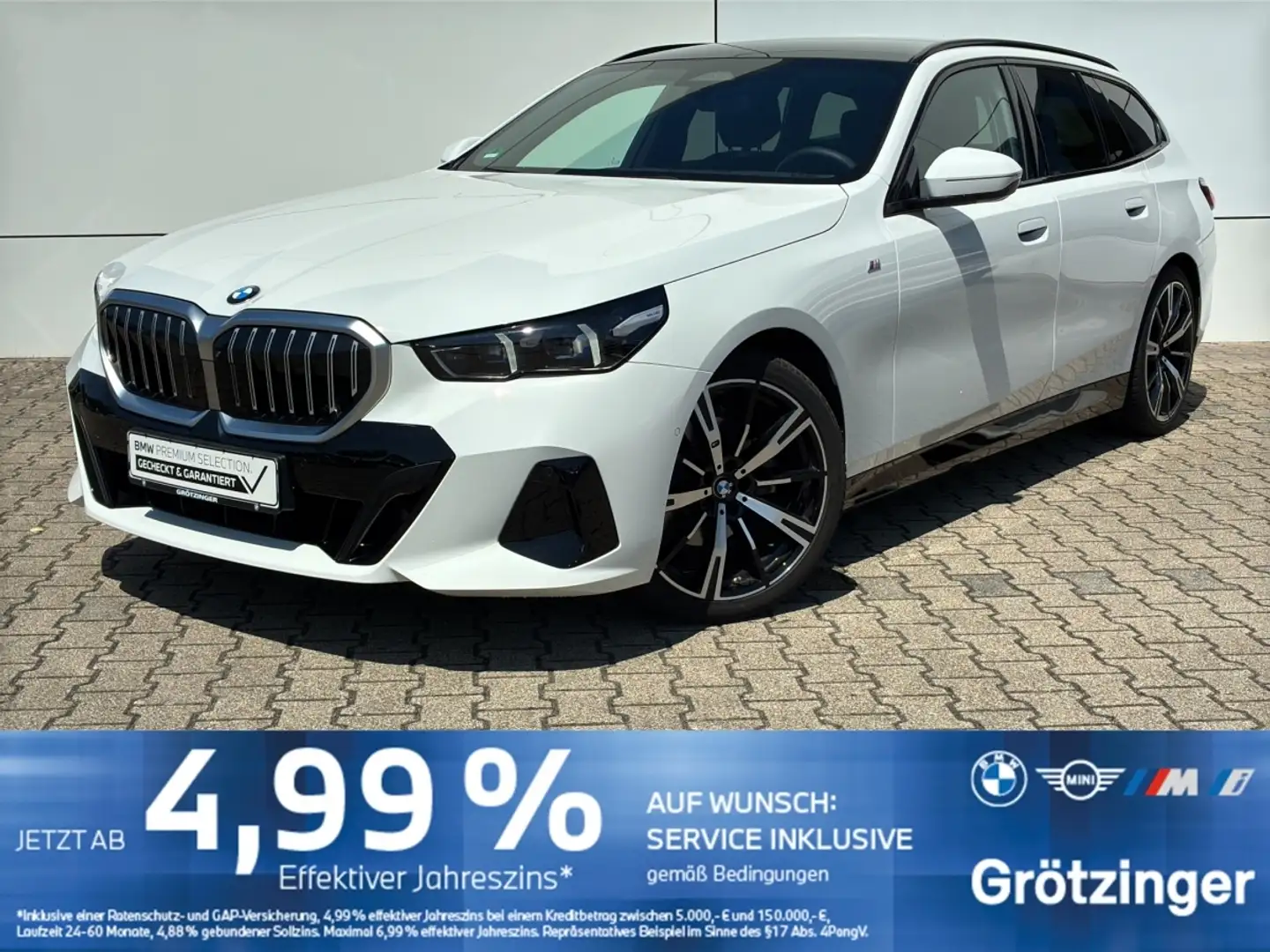 BMW 520 d Touring M Sportpaket Pano+SHZ+LiveCockpit Blanc - 1