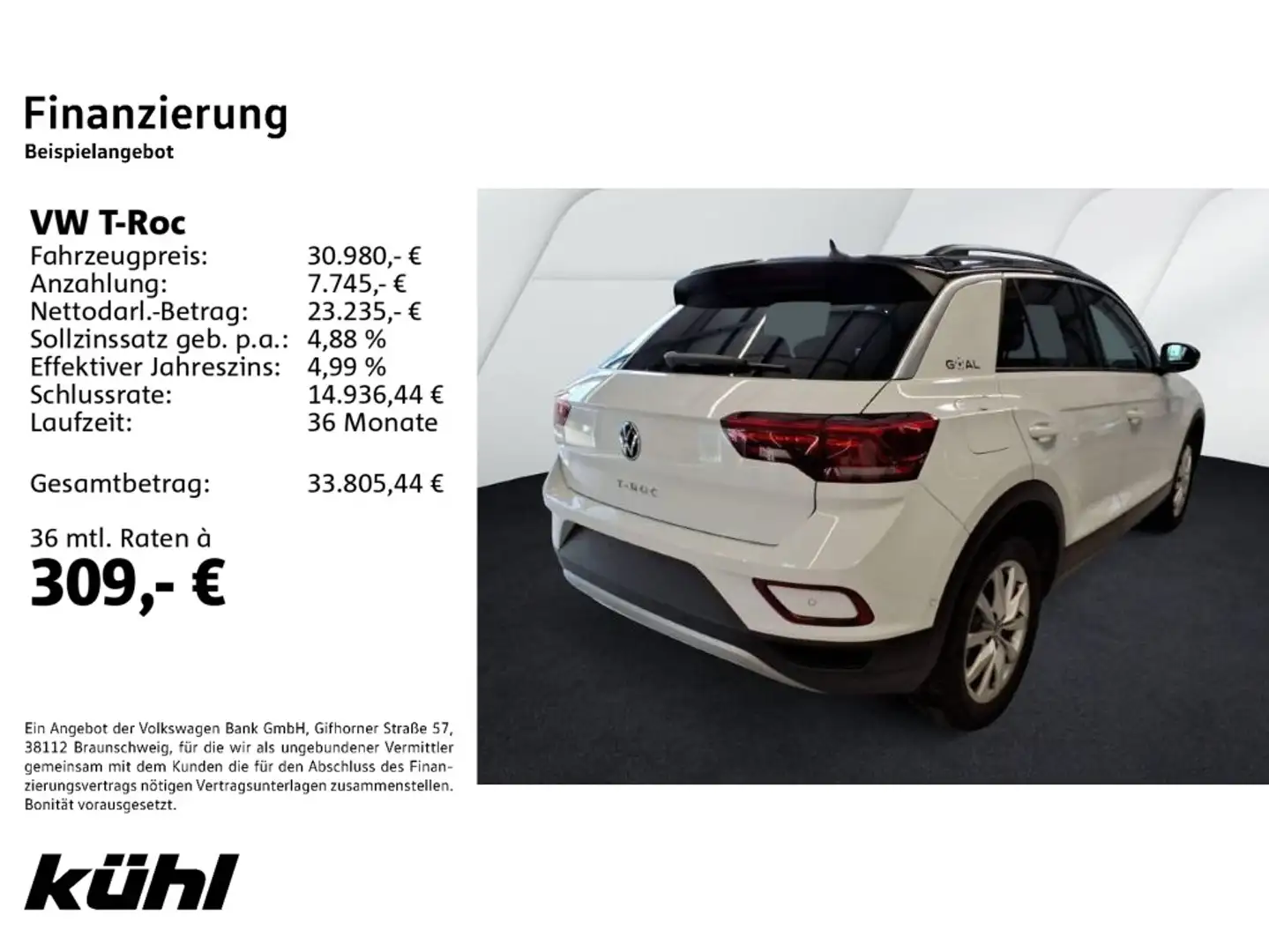 Volkswagen T-Roc 2.0 TDI DSG Goal LED+ IQ.Drive ACC Kessy K Weiß - 2