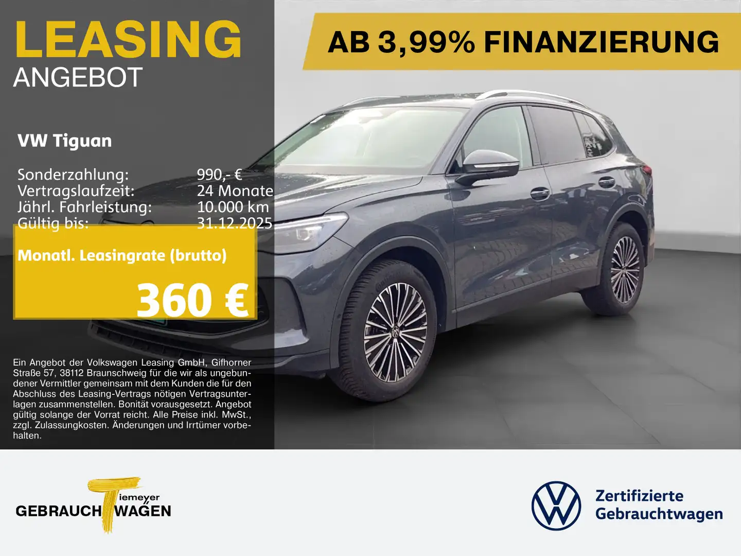 Volkswagen Tiguan 1.5 eTSI DSG LIFE LM18 HuD AHK KAMERA Gris - 1