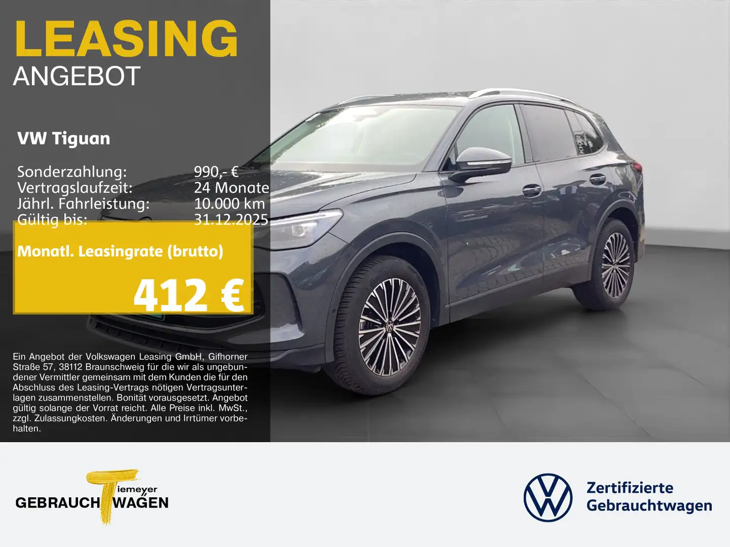 Volkswagen Tiguan 1.5 eTSI DSG LIFE LM18 HuD AHK KAMERA Grau - 1