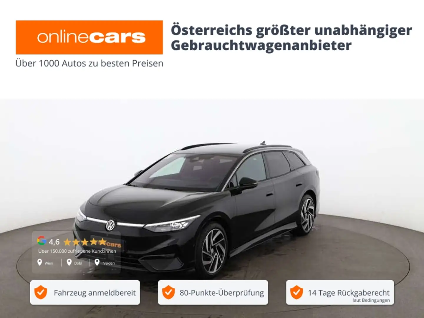 Volkswagen ID.7 .7 Tourer Pro 77kWh Aut MATRIX AHK 360-CAM NAVI Schwarz - 1