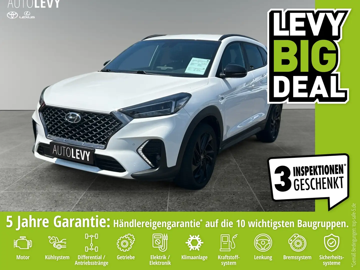 Hyundai TUCSON 1.6- N Line FLA SpurH LM KlimaA Teilled. Bílá - 1
