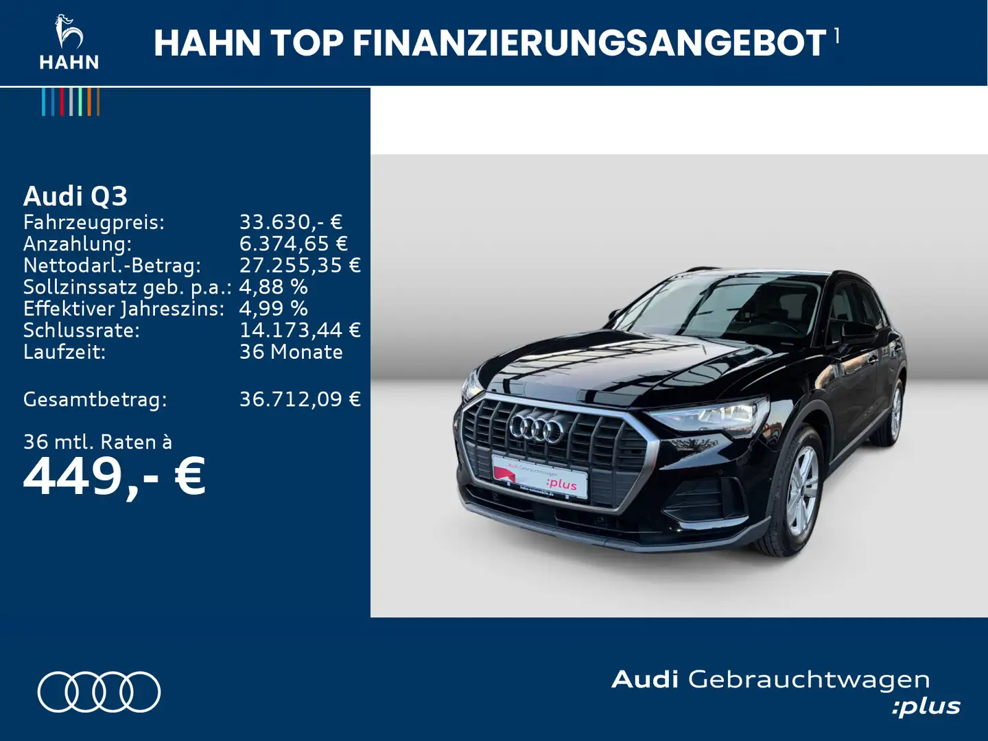 Audi Q3 35TDI S-trc 360° Virtual AHK LED Cam Sitzh Schwarz - 2
