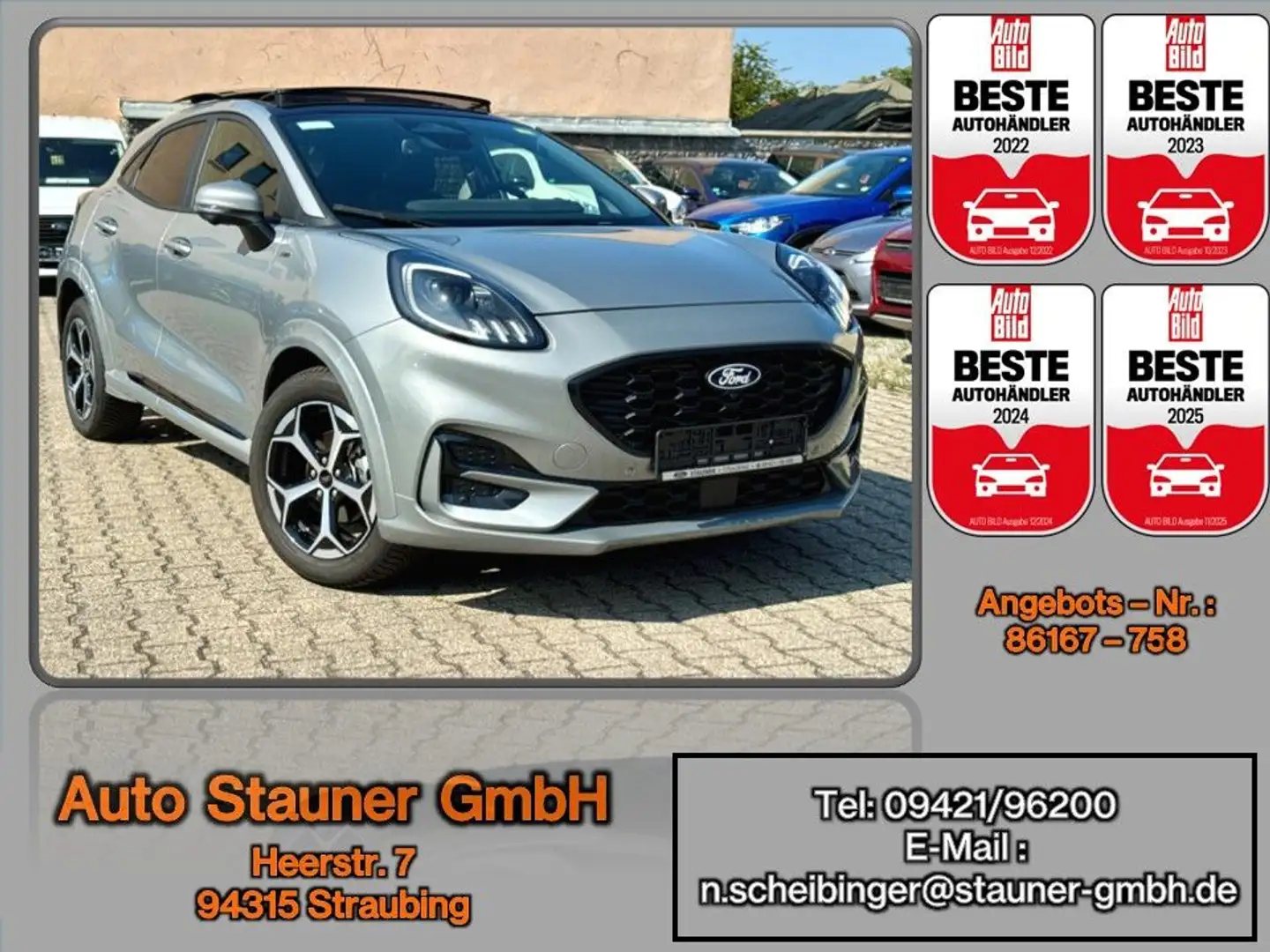 Ford Puma ST-Line 1.0 MHEV Automatik/ACC/AHK/PANO/SHZ Grau - 1