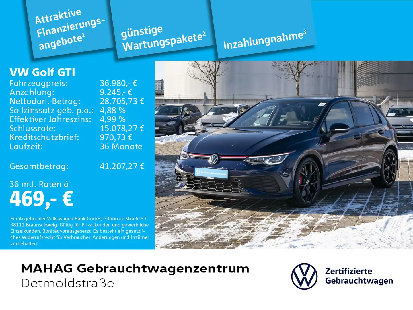 Volkswagen Golf GTI Golf VIII GTI Clubsport 2.0 TSI IQ.Light IQ.Driv Blau - 1