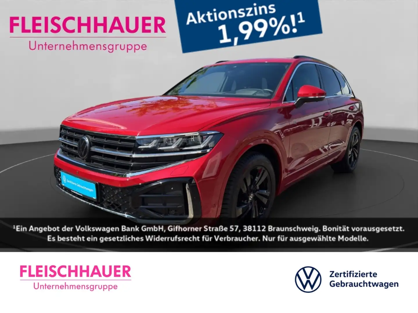 Volkswagen Touareg 4Motion R-Line 3.0 MATRIX+AHK+ACC+NAVI+RFK+CARPLAY Czerwony - 1
