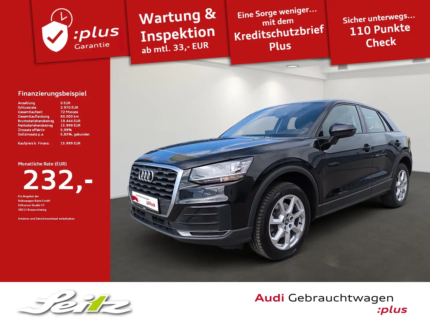 Audi Q2 1.0 TFSI ultra *PDC*BLUETOOTH*START/STOP* Zwart - 1