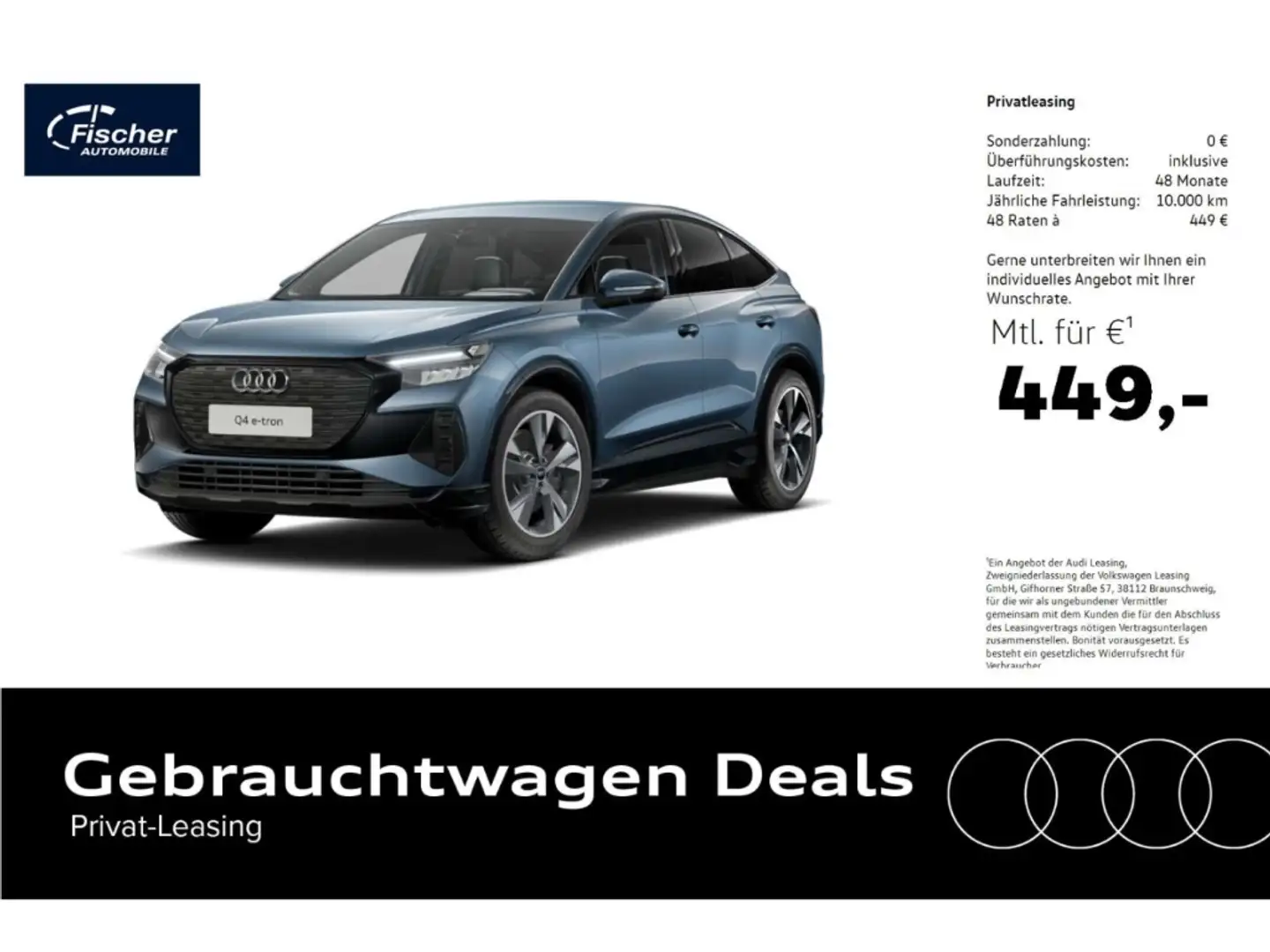 Audi Q4 e-tron Sportback 45 qu. advanced AHK/W-Pumpe Albastru - 1