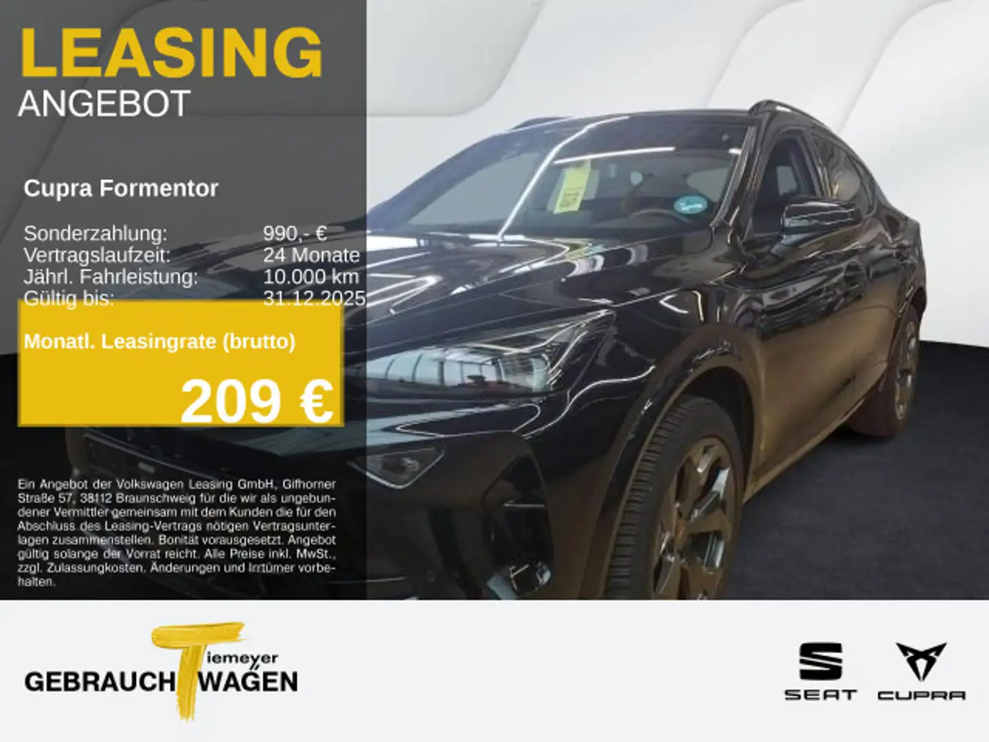 CUPRA Formentor 2.0 TDI DSG SIDE-ASSIST SUPERSPORT 360 Schwarz - 1